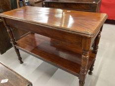 19th cent. Mahogany buffet on turned supports. 47ins. x 19½ins. x 36ins.