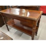 19th cent. Mahogany buffet on turned supports. 47ins. x 19½ins. x 36ins.
