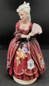 20th cent. Ceramics: Katzhutte woman in ball gown with fan, model 1323, c1935. 12ins.
