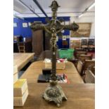 Iconography: 20th cent. French brass altar crucifix impressed DePose No. 45. 22½ins.
