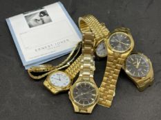 Watches: Six gentleman's Citizen gold plated bracelet watches.