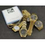 Watches: Six gentleman's Citizen gold plated bracelet watches.