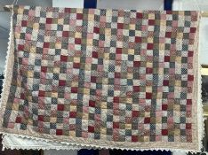 20th cent. Fabrics & Textiles: American style patchwork quilt, with 2¼ins square patches and