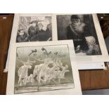 Russian Art: 20th cent. Prints, Alekseevich 'German' Mazurin, 'A Team of Five Noblemen', 25½ins x
