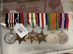 Militaria: WWII British Medal group with a reproduction Military Medal, 39-45 Star, Italy Star,