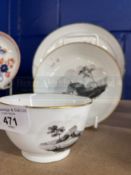 Robert David Muspratt-Knight Collection: English Porcelain New Hall tea bowl and saucer,