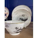 Robert David Muspratt-Knight Collection: English Porcelain New Hall tea bowl and saucer,