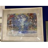 Pauline Glass: 1969 Watercolour and Gouache Dancer at the Fair. 1969 Royal Academy Exhibition