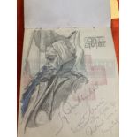 WWI/Militaria: An unusual album of sketches, watercolours and messages collected by a nurse at