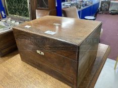 19th cent. Rosewood writing box with base drawer. 12ins. x 7ins.