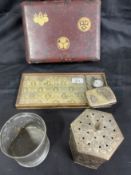 19th cent. Collectables: Includes 'Prince of Wales Shoreditch' Pewter beaker, white metal card case,