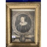 17th cent. Mezzotint of Mary Queen of Scots, 'D. G Scotiae and Franciae Regina'. 10ins. x 13ins.