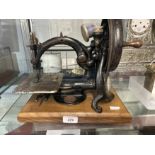 19th cent. Willcox and Gibbs of New York swan neck sewing machine.