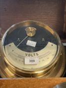 20th cent. Transport: Marine instruments to include brass compass, clocks, voltimeter and a Venner