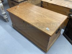 19th cent. Pine blanket box. Width 33ins. x Depth 17ins.