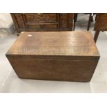 19th cent. Mahogany campaign trunk with brass edges and carrying handles. 32ins. x 16ins. x 16ins.