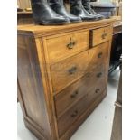 19th cent. Mahogany two over three chest of drawers. 41ins. x 39½ins. x 19½ins.