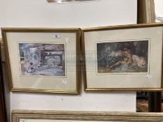 20th cent. Prints: William Russell Flint (1880-1969) two prints both framed and glazed. 10ins. x