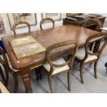 19th cent. Mahogany extending dining table on tapering supports. Approx. 72ins. x 36ins. Plus