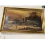 Art: Oil on canvas Continental scene, unsigned. 42ins. x 24ins.