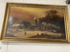 Art: Oil on canvas Continental scene, unsigned. 42ins. x 24ins.