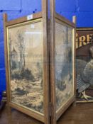 Oak framed pre-war fire screen.