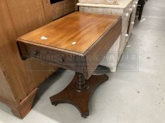 19th cent. Victorian Pembroke style table on turned central support.