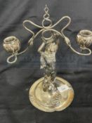 Art Nouveau: 20th cent. Victor Silver Company plated centrepiece in the form of a dancer on patent