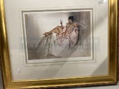 Limited Edition Prints: Sir William Russell Flint (1880-1969). Reclining Nude 270/750. Blind WRF