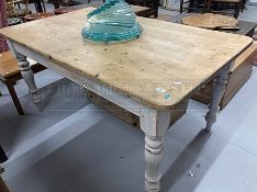 20th cent. Pine kitchen table. 35ins. x 60ins.
