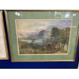 Late 19th/early 20th cent. Continental School: Study of a lake and mountains. 20ins. x 13ins.
