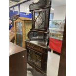 19th cent. Mahogany glazed two part corner cupboard.