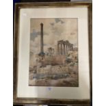 19th/early 20th cent. Italian Onorato Carlandi (1848-1939): Watercolour of Roman ruins titled