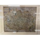 Maps: Wiltshire, William Kip 12ins. x 14ins, c1637. Framed and glazed. 21ins. x 24ins.
