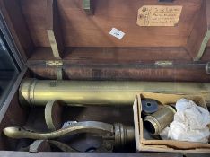 Scientific Instruments: Dollond of London 3½ins brass tabletop library telescope, with tripod and