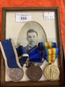 Medals: Royal Marine Medal group and photograph to Sergeant T.E Hanlon comprising of Victory