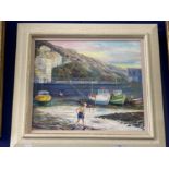 Michael Tandy 1942. Oil on board Curious Onlooker Polperro, signed bottom left. 15ins. x 12ins.