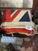 Militaria: Royal Navy white Ensign flag of stitched construction.