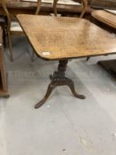 Late 18th/early 19th cent. Oak square tilt top table on tripod leg base. 28½ins. x 27½ins.