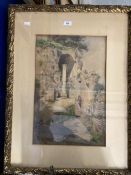 19th/early 20th cent. Italian Onorato Carlandi (1848-1939): Watercolour titled Roma of Clivus