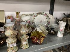 20th cent. Ceramics: Laura Ashley cup and saucer decorated with honeysuckle and ribbon swags,