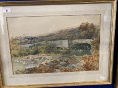 20th cent. British School: Viaduct Over River, watercolour on paper, indistinct signature. 19ins.