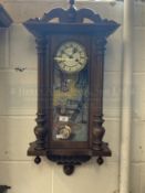 Clocks: 20th cent. Oak Vienna Regulator style. 29ins.