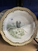 Royal Copenhagen Fauna Danica plate decorated with a squirrel inger stud, printed and painted marks,