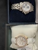 Watches: Ladies rotary dress wristwatch set with diamante bezel,