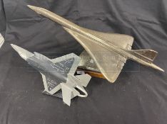 Planes: F-35B Lightning desk model signed by a number of pilots, 9ins. Plus a cast model of