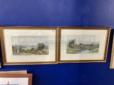 19th cent. R. Allan: Watercolours on River Scenes, signed bottom left and bottom right, a pair.