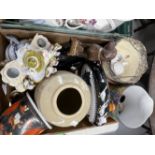 20th cent. Ceramics: Three jardiniere, jugs, dishes, bowls, pottery swan, chamber pots,