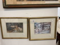 20th cent. Prints: William Russell Flint (1880-1969) two prints both framed and glazed. 10ins. x