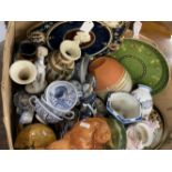 19th/20th cent. Continental Ceramics: Includes Keramis dish, Delft, Austrian plate, fox, etc.